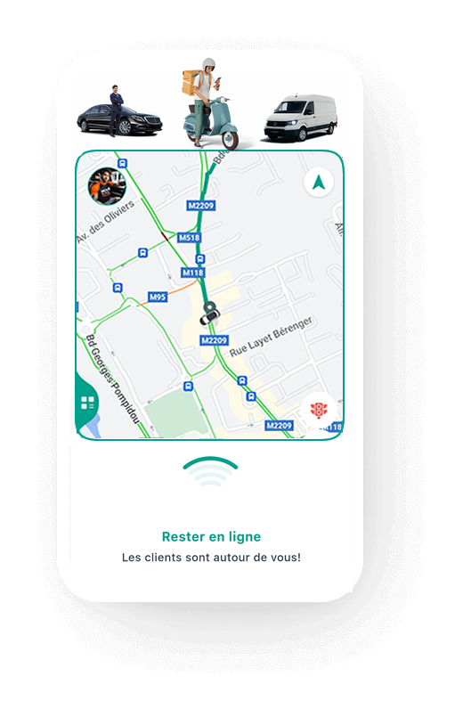 Application pour chauffeur vtc et coursier livreur